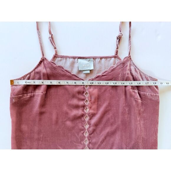 NWT Anthropologie Maeve Velvet Cut Out Camisole Scallop Edge Top in Mauve Pink M - Picture 15 of 15